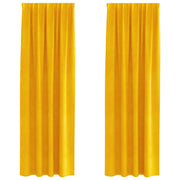 Blackout Curtains with top tape 2 pcs Mustard Yellow Velvet V3686 Vetonek