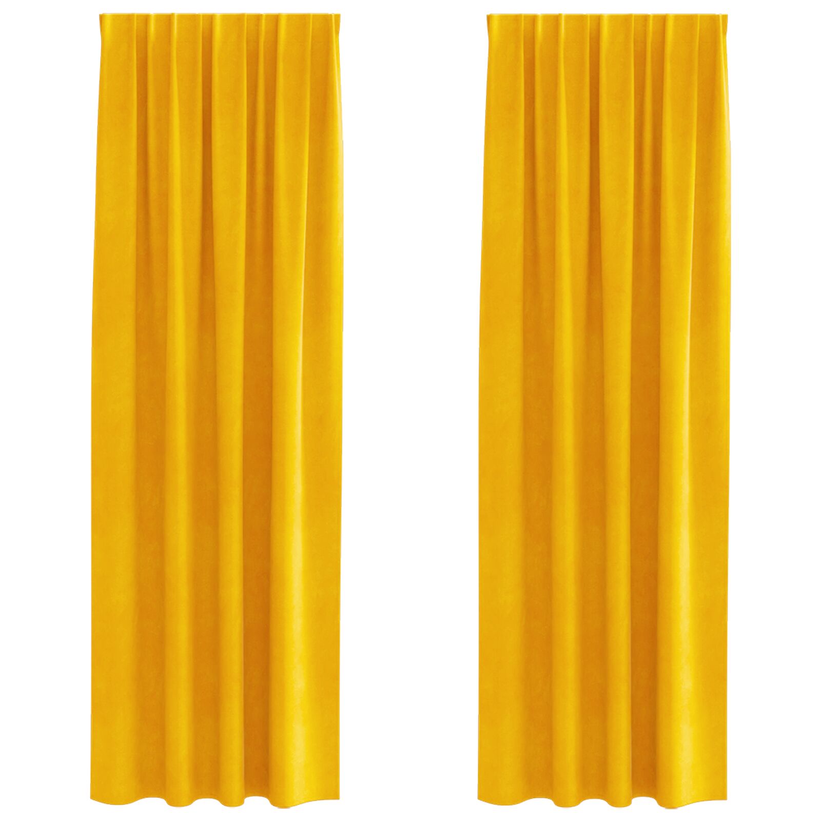 Blackout Curtains with top tape 2 pcs Mustard Yellow Velvet V3686 Vetonek