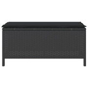 Conjunto de Comedor de Jardín de 3 Piezas con Cojines Negro de Poliratán Acacia V0087 Vetonek