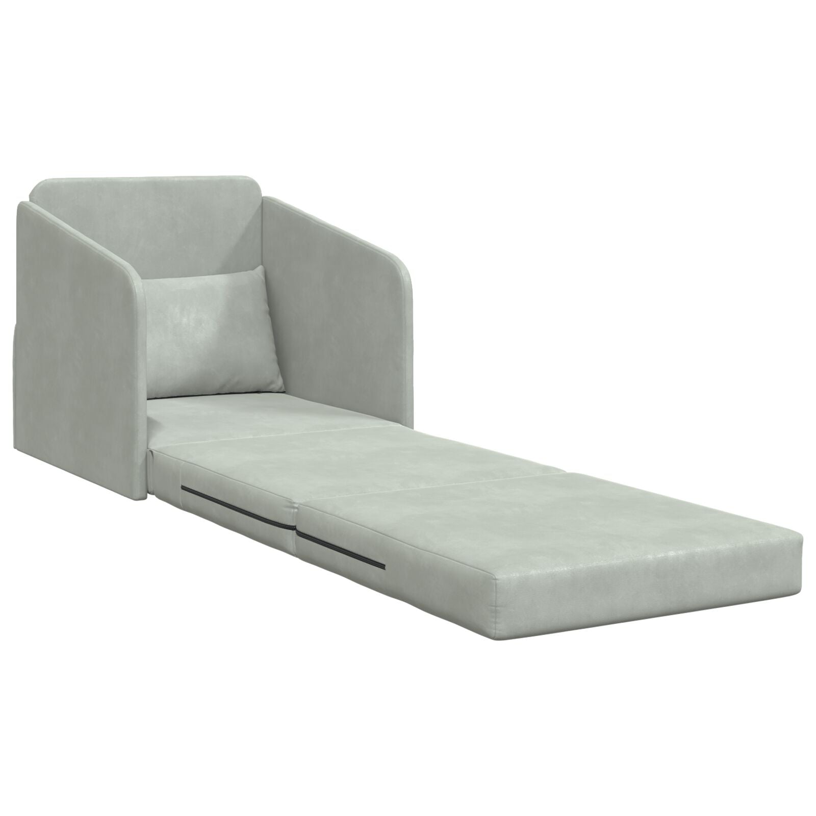 Sofá Cama de Piso 2 en 1 Gris Claro 65x80x83 cm Terciopelo V5685 Vetonek