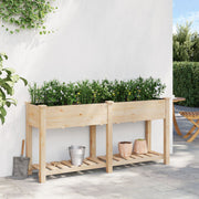 Macetero de jardín con estante 161x43x76 cm de madera maciza de abeto V0562 Vetonek