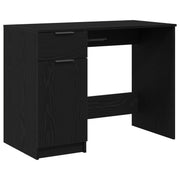 Bureau en Chêne Noir - 100x50x75 cm - En Bois Ouvré V1773 Vetonek