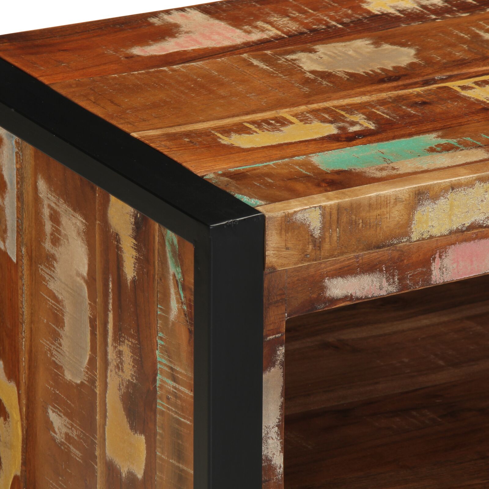 Multicolor shoe bench 100x40x50 cm Reclaimed wood V9751 Vetonek