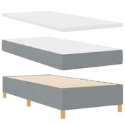 Box spring bed with mattress and light gray bench 90x190 cm fabric V3087 Vetonek