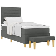 Bed With Slatted Base And Bench Dark Gray 90x190 cm Fabric V2325 Vetonek