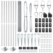 Cerca de Malla Soldada  con 7 Postes de Pica 10 x 1.4 m Acero Galvanizado V0979 Vetonek