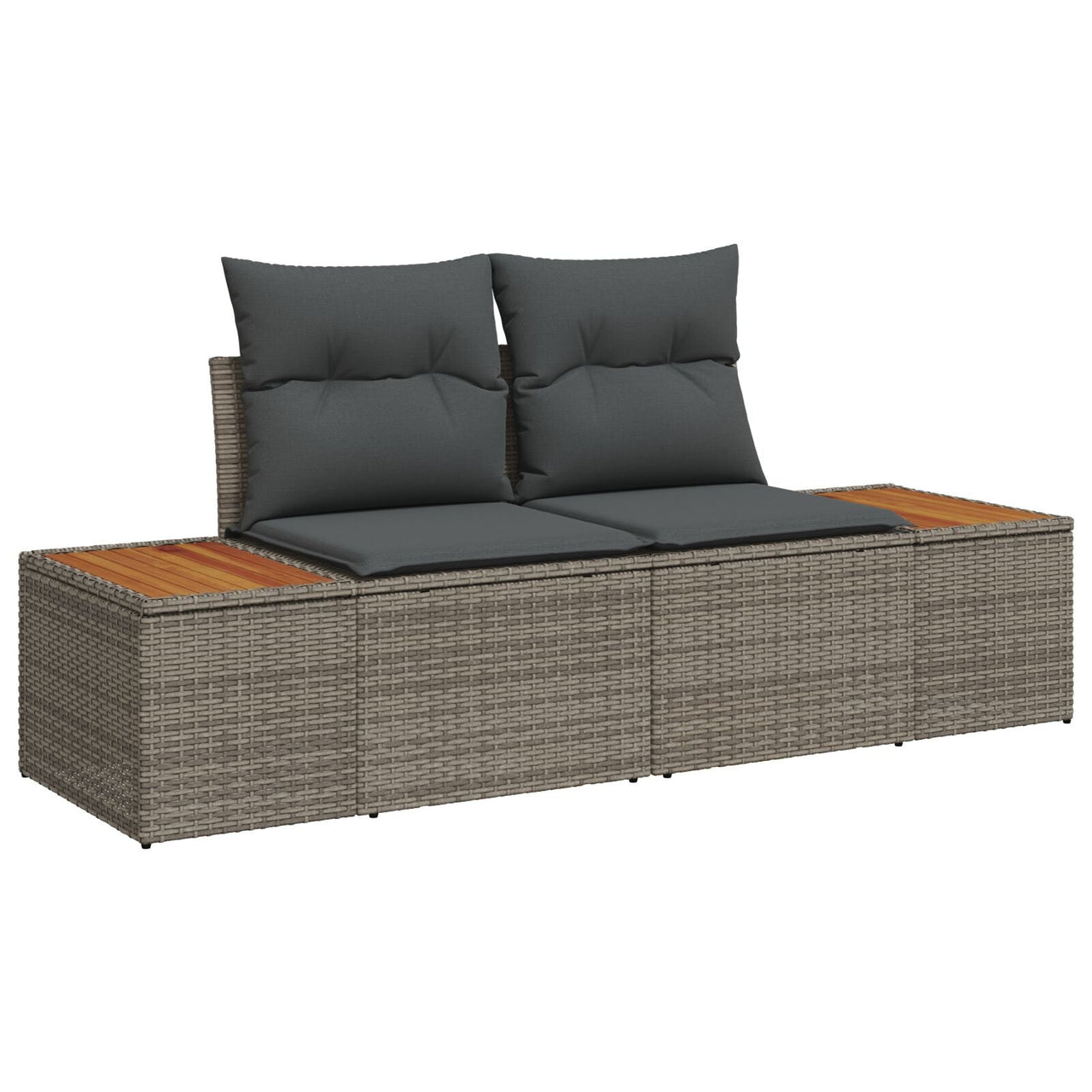 Divano da giardino a 2 posti con cuscini in polyrattan grigio V9913 Vetonek