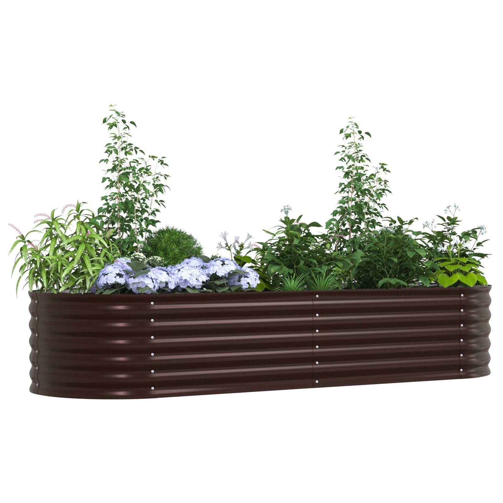 Huerto Elevado para el Jardín, Marrón, 240x80x44 cm, de Acero Galvanizado V3689 Vetonek
