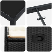 Conjunto de Comedor de Jardín de 5 Piezas con Cojines - Poliratán Negro V4558 Vetonek