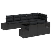 Conjunto de Sofá de Jardín Set de 9 Negro V7091 Vetonek