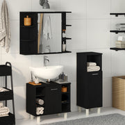 Juego de Muebles de Baño Conjunto de 3 Roble Negro V0356 Vetonek