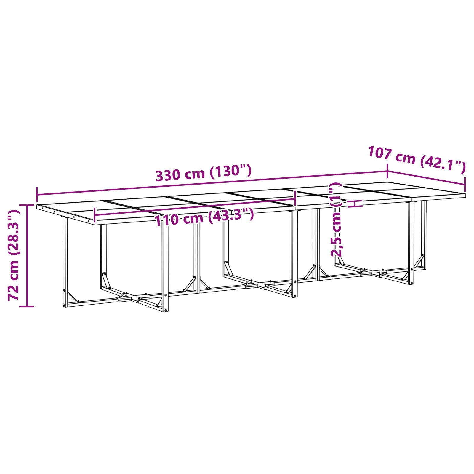 Set da pranzo da giardino 13 pezzi con cuscini in acciaio e rattan sintetico V1705 Vetonek