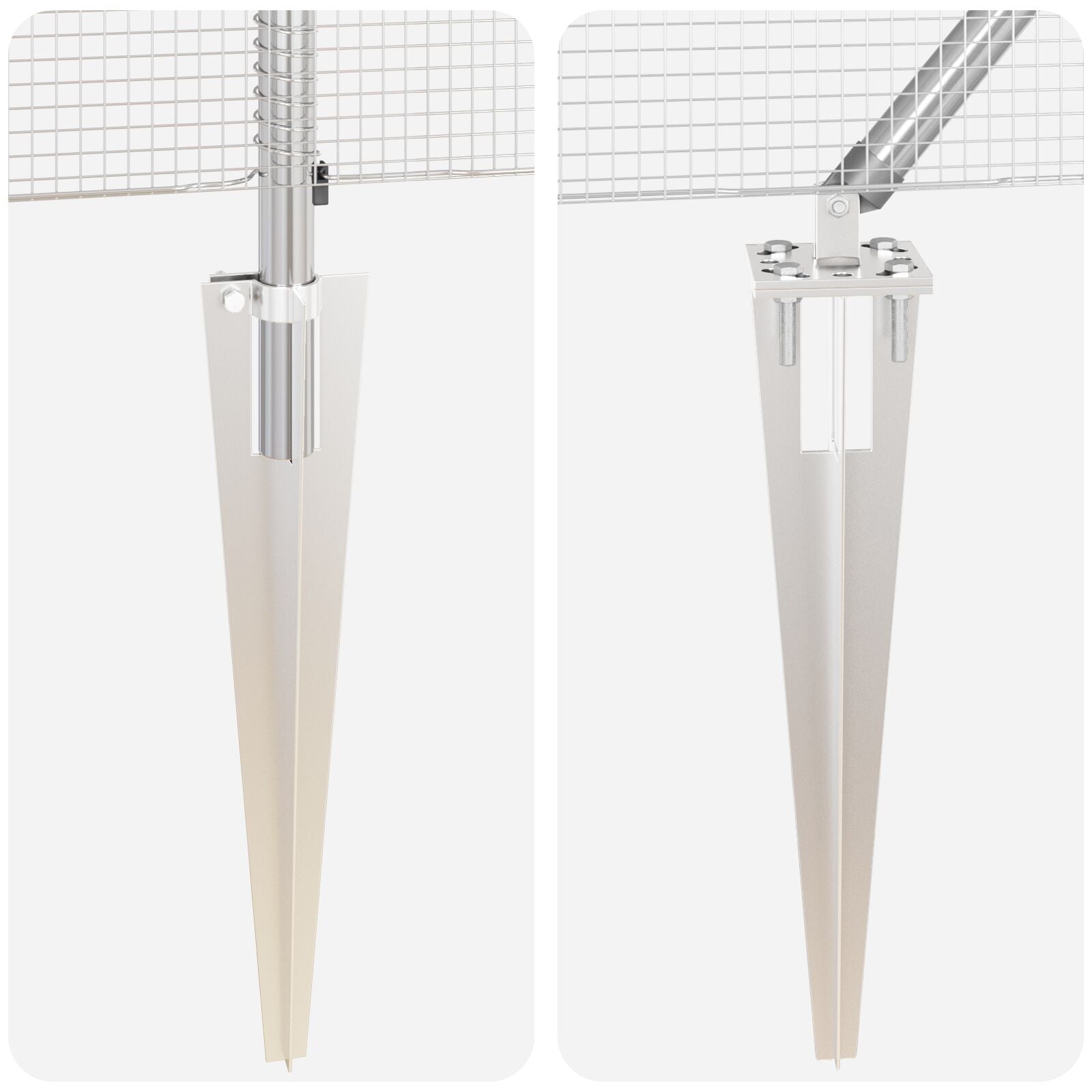 Cerca de Malla Soldada  con 7 Postes de Pica 10 x 1.4 m Acero Galvanizado V0979 Vetonek