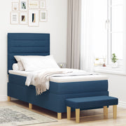 Bed frame with mattress Set of 2 Blue Fabric 90 x 190 cm V2370 Vetonek