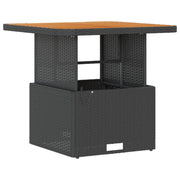 Conjunto de Comedor de Jardín de 3 Piezas con Cojines VidaXL Ratán Poliéster Acacia Negro V0148 Vetonek