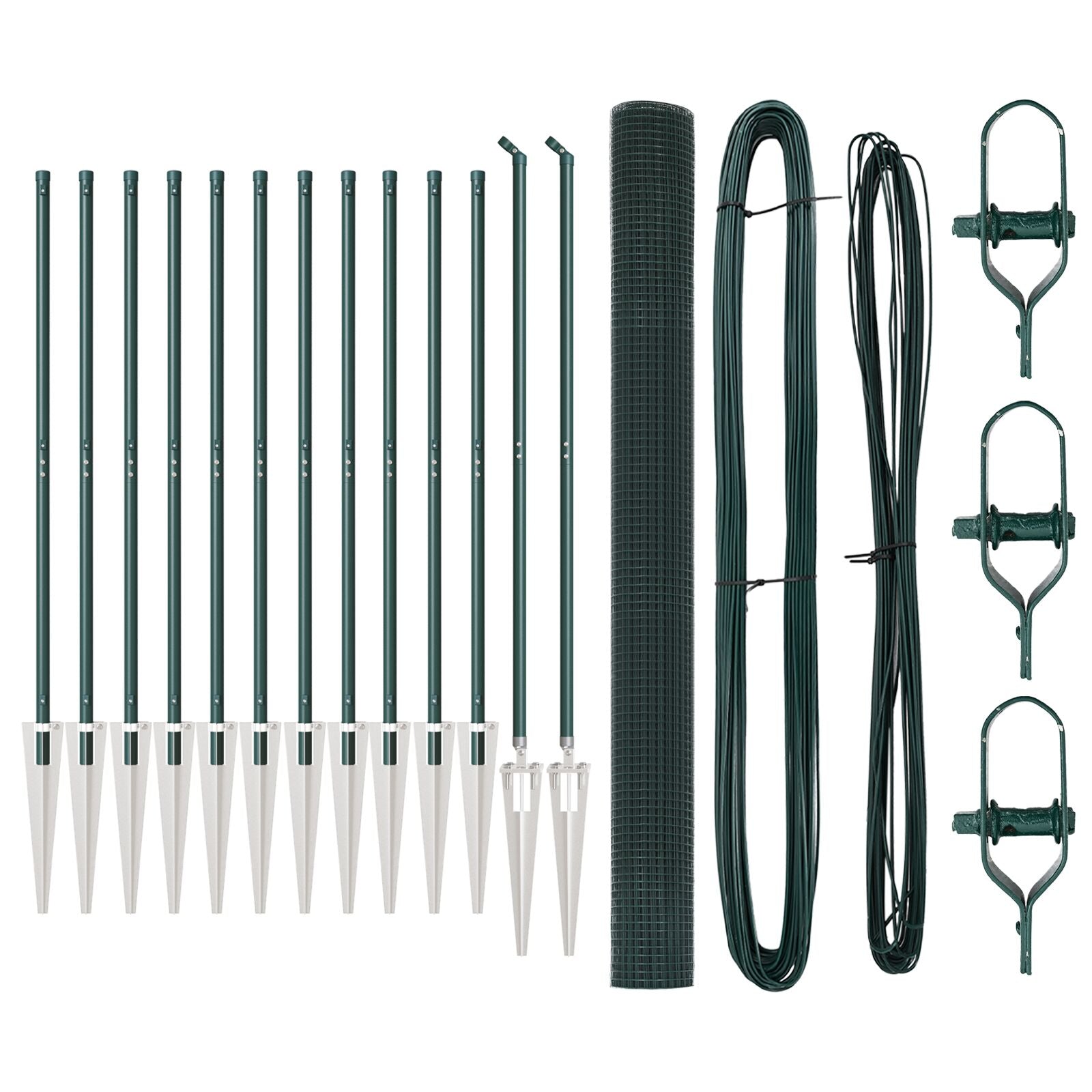 Cerca de Malla Soldada con 13 Postes Verde 1.5x25 m de Acero V2553 Vetonek