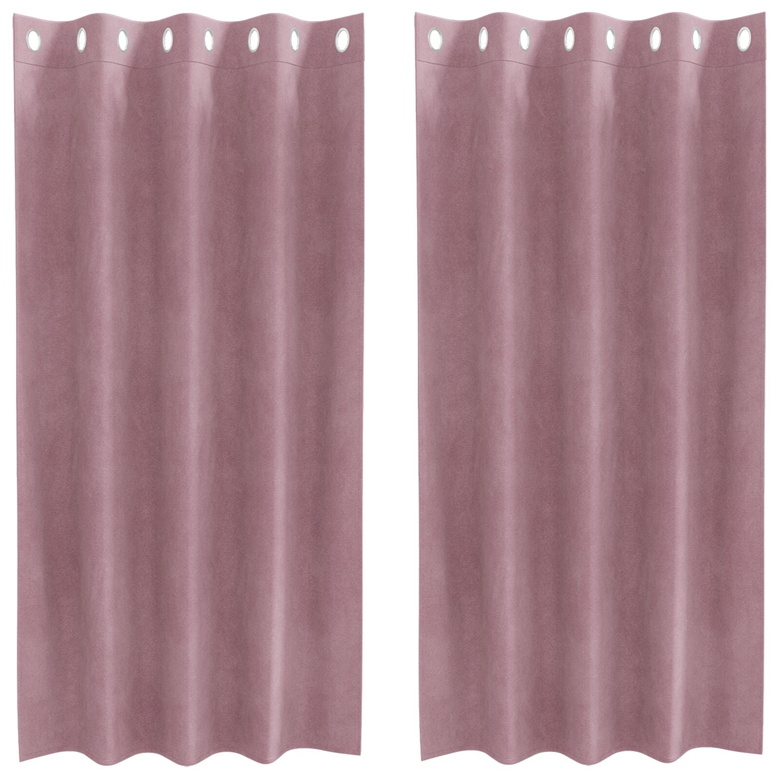 Cortinas Opacas con Ojales 2 pcs de Terciopelo Rosa Oscuro V3303 Vetonek
