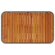 Conjunto de Comedor de Jardín de 3 Piezas con Cojines Gris en Poliratán y Acacia V0223 Vetonek