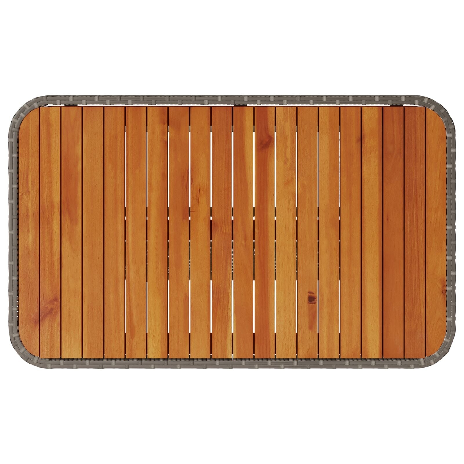 Conjunto de Comedor de Jardín de 3 Piezas con Cojines Gris en Poliratán y Acacia V0223 Vetonek