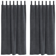 Blackout Curtains with Hanging Ties 2 pcs of Light Gray Velvet V3556 Vetonek