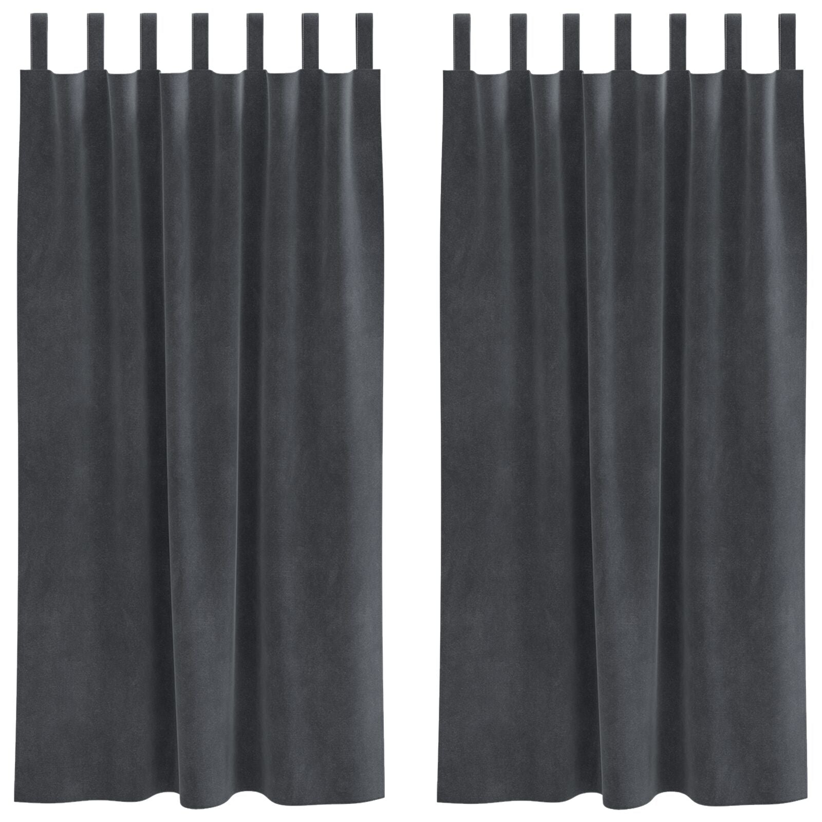 Blackout Curtains with Hanging Ties 2 pcs of Light Gray Velvet V3556 Vetonek