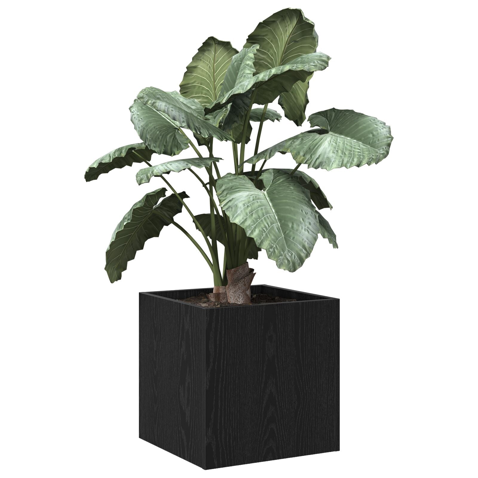 caja de jardinería en madera de roble negra 40x40x40 cm V1841 Vetonek