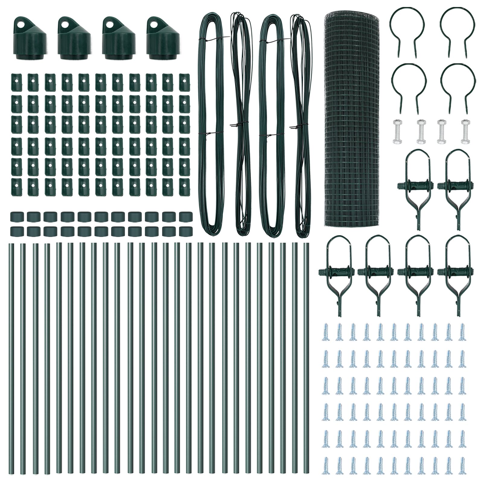 Cerca de Malla Soldada  con 13 Postes Verde 0.4x50 m Acero V9102 Vetonek