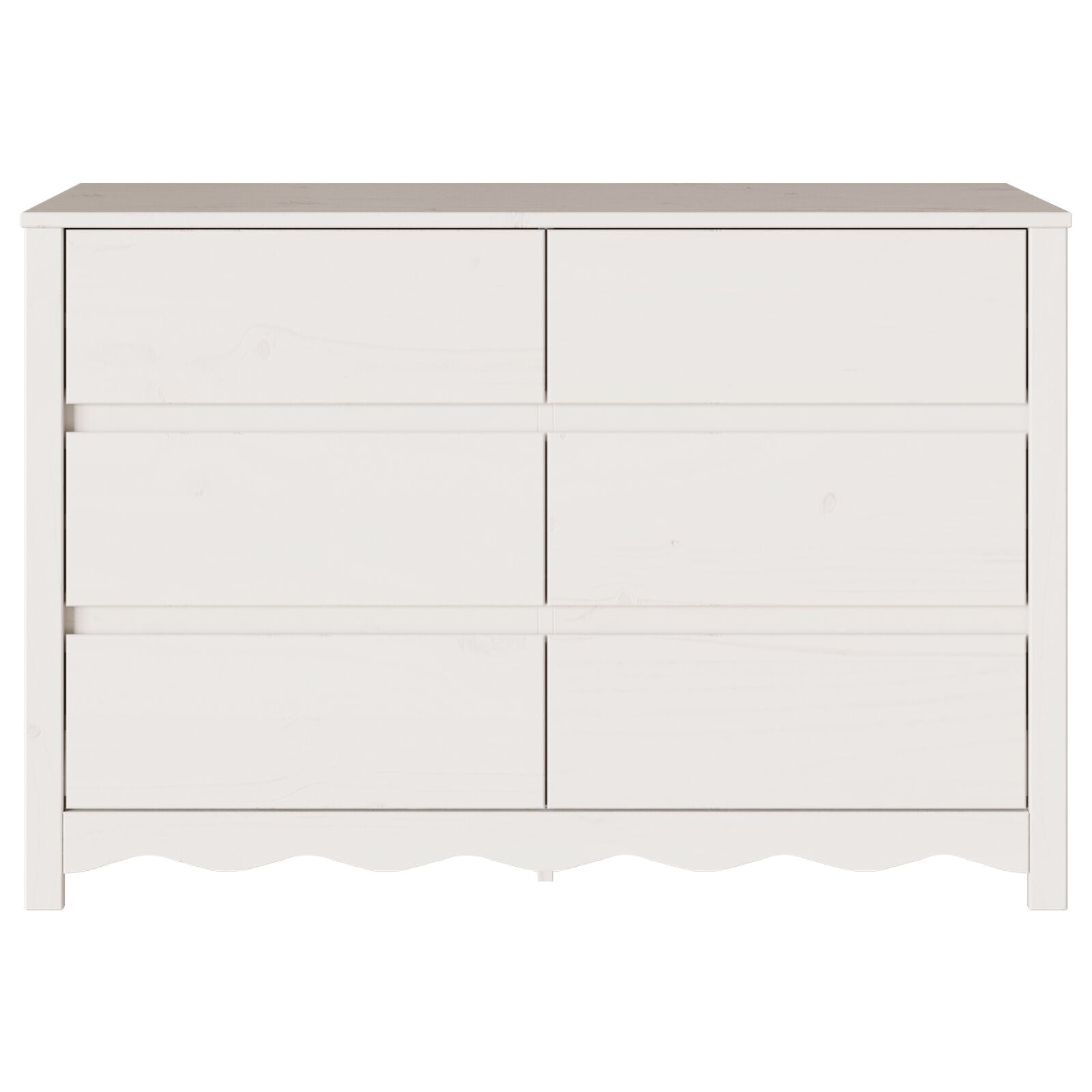Comoda ""DRAMMEN"" Blanca 111x43x73,5 cm de Madera Sólida de Pino V7071 Vetonek