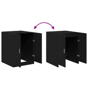 Black Oak Washing Machine Cabinet 70.5x71.5x91.5 cm Crafted Wood V0660 Vetonek