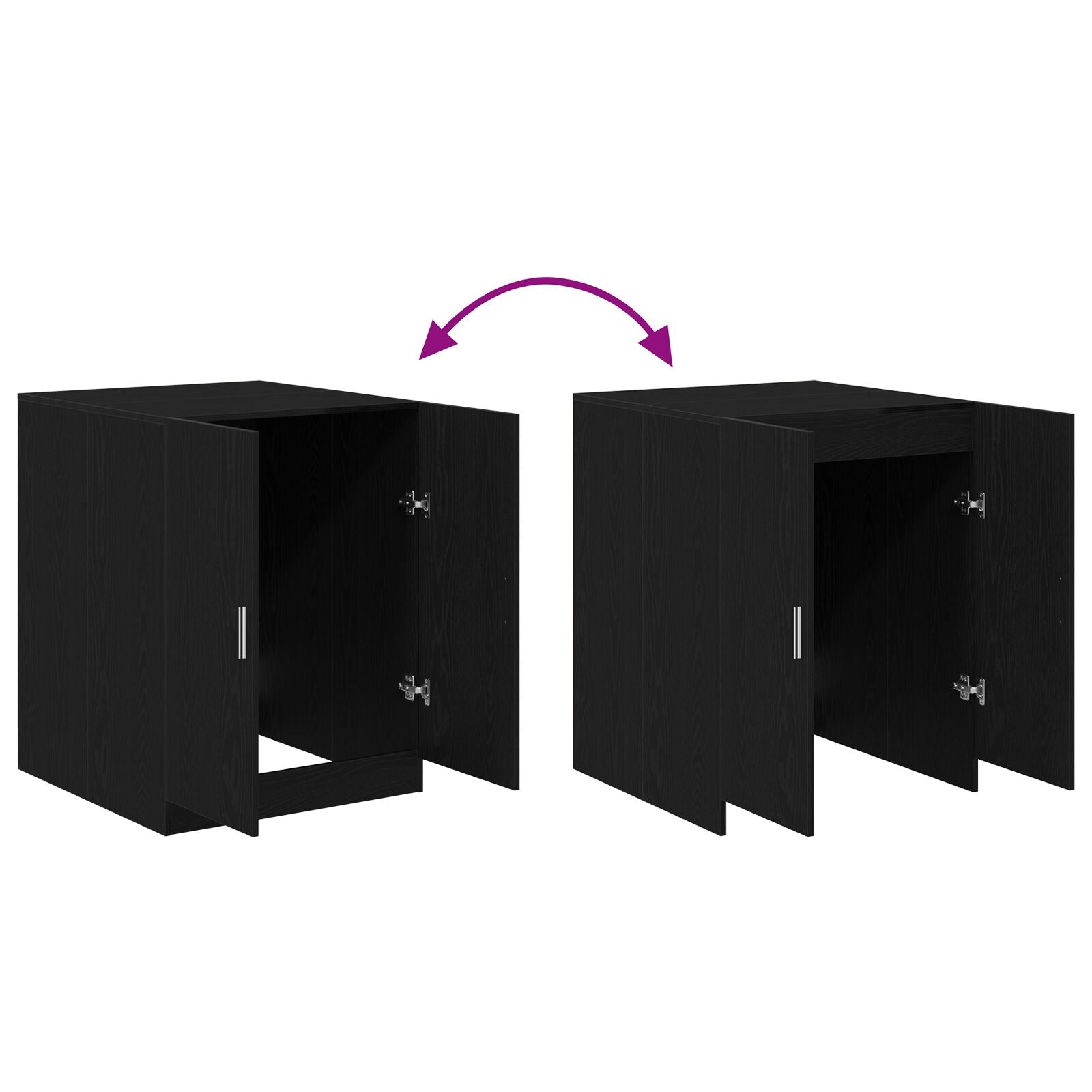 Black Oak Washing Machine Cabinet 70.5x71.5x91.5 cm Crafted Wood V0660 Vetonek