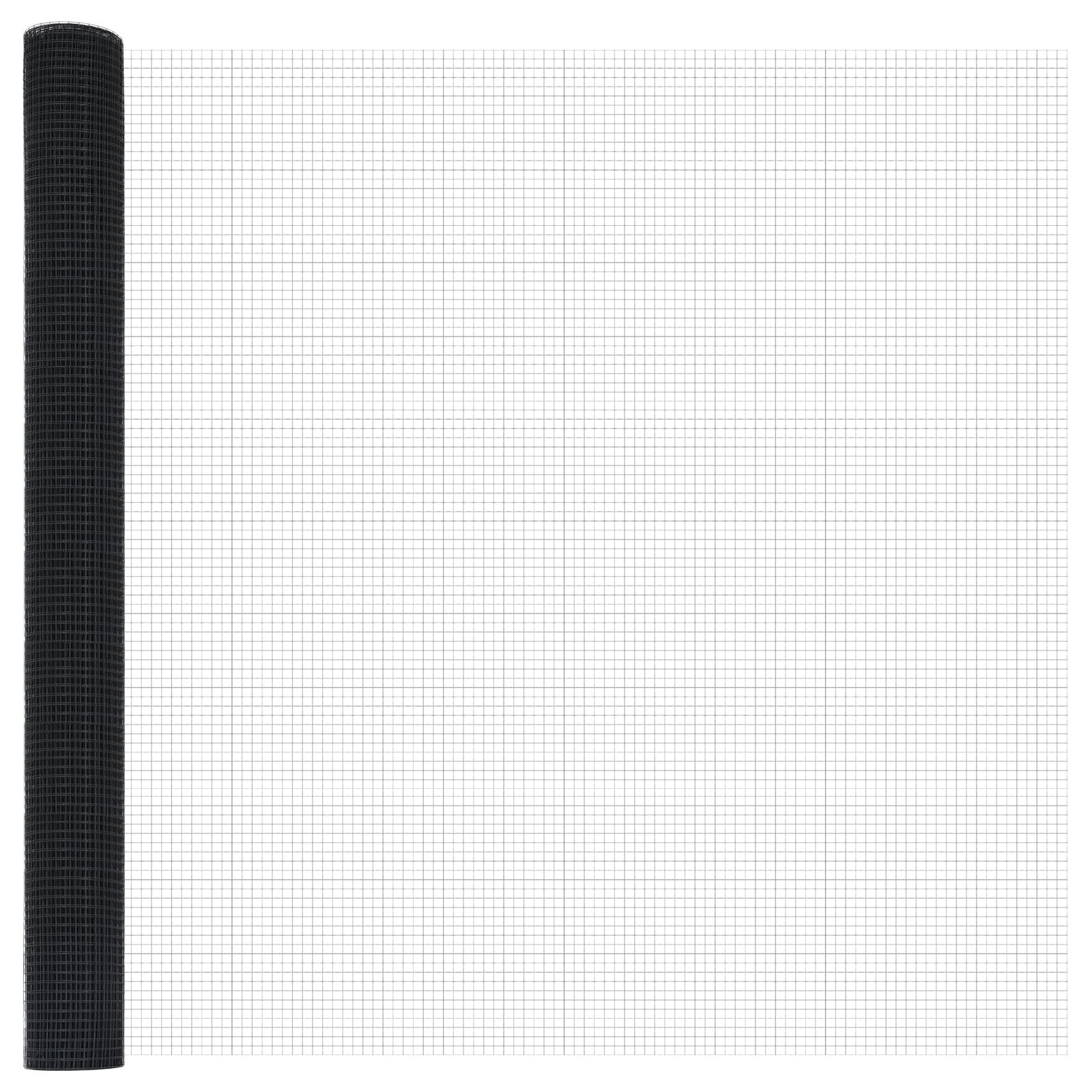 Cerca de Malla Soldada  con 13 Postes Flanged Gris 1.5x50 m de Acero V7633 Vetonek