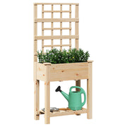 Jardín de Macetero con Enrejado y Estante 71x37x152 cm Madera Maciza de Abeto V0586 Vetonek