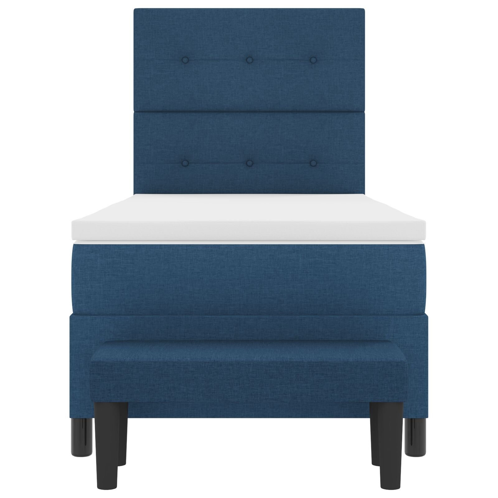 Cama con Base de Muelles con Colchón y Banco Azul 90x190 cm Tela V0833 Vetonek