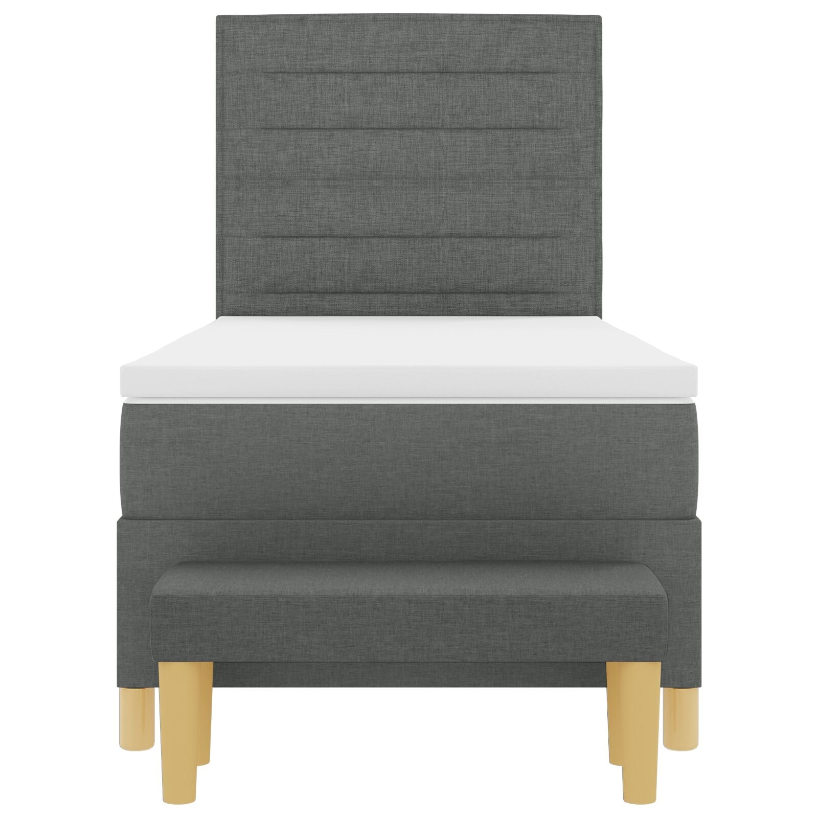 Bed With Slatted Base And Bench Dark Gray 90x190 cm Fabric V2325 Vetonek