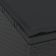 Conjunto de Comedor de Jardín de 3 Piezas con Cojines Negro de Poliratán y Acacia V0186 Vetonek