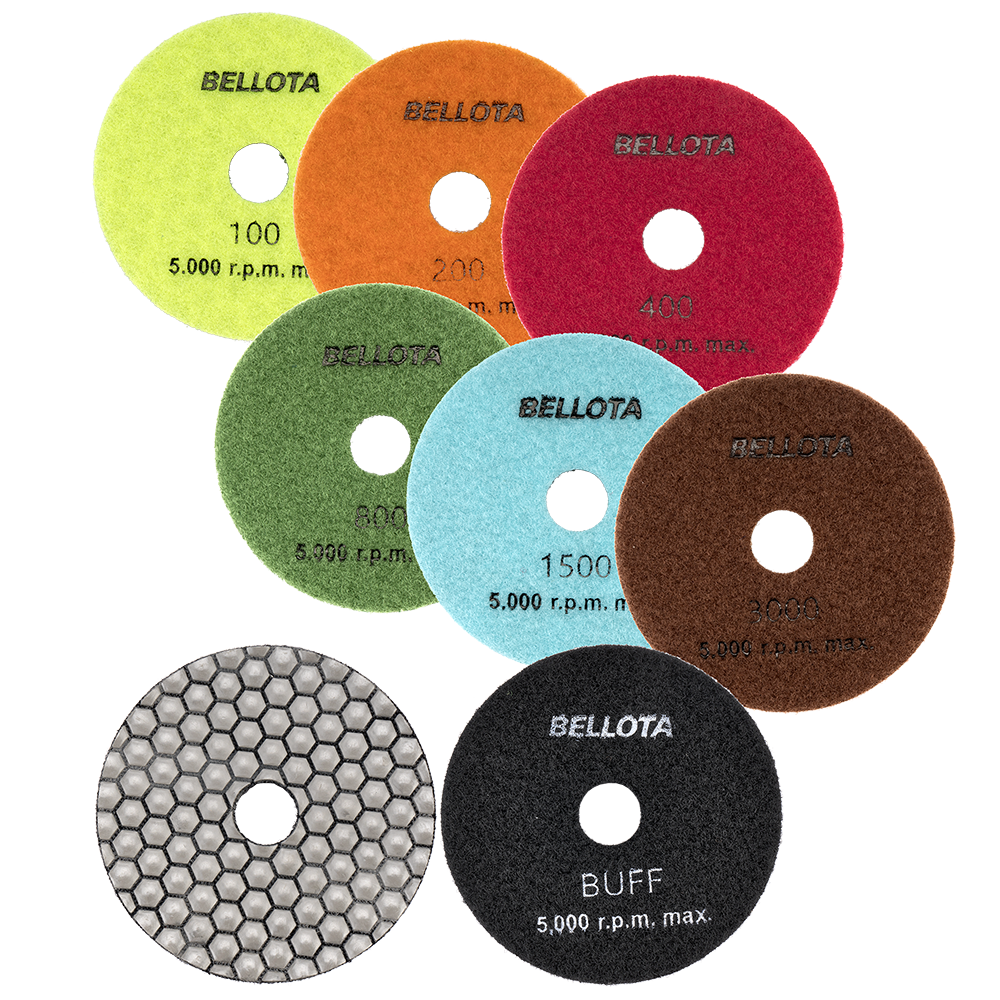 Discos flexibles diamantados Bellota DFDIAM para pulido, gama completa
