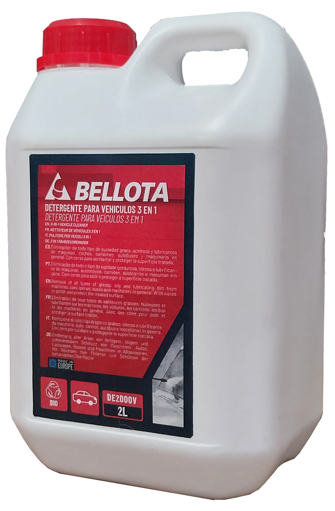 Detergente para vehículos 3 en 1 Bellota BePower DE2000V, envase de 2 litros