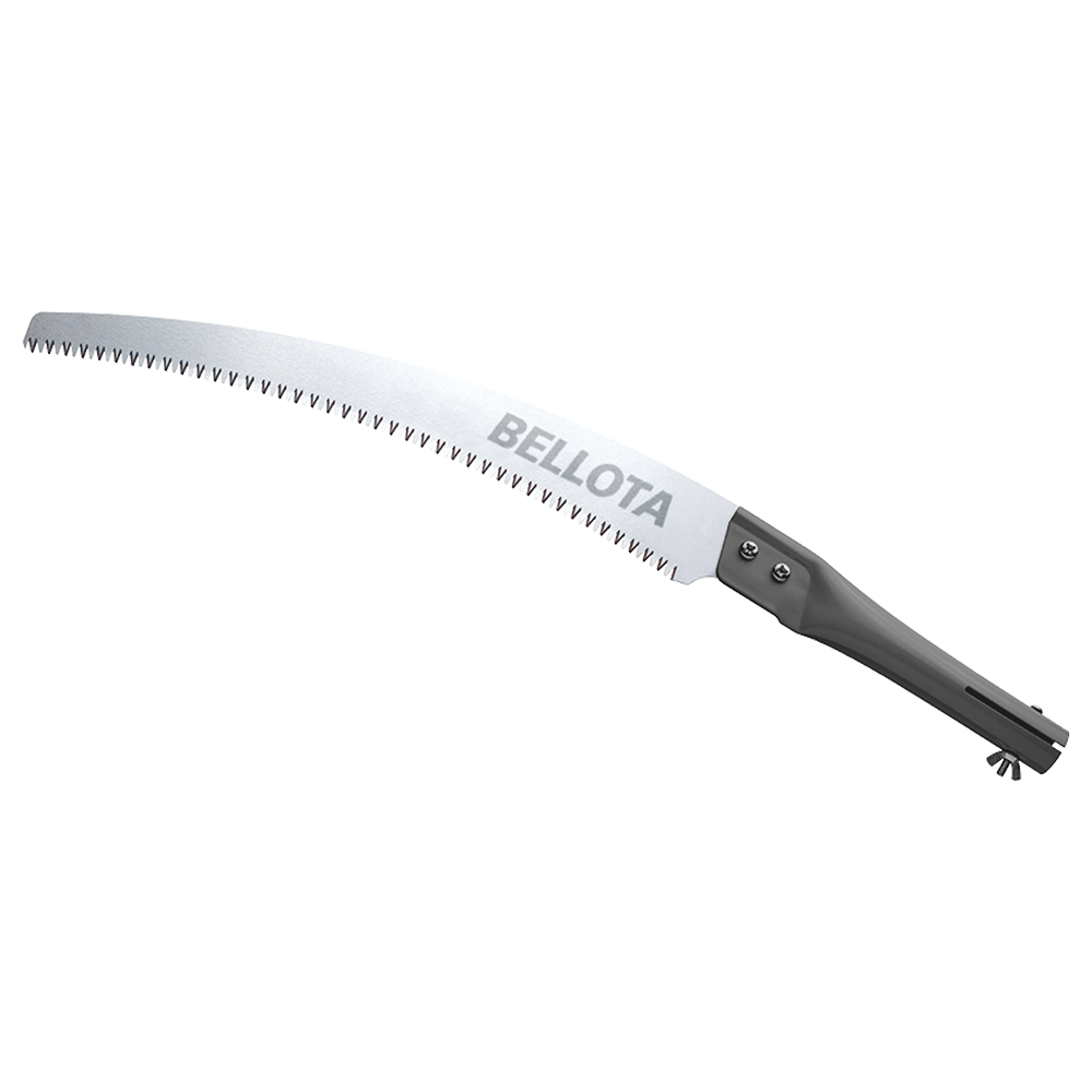 Serrucho curvo Bellota 4587MM de dentado japonés con mango de metal y mariposa para pértiga