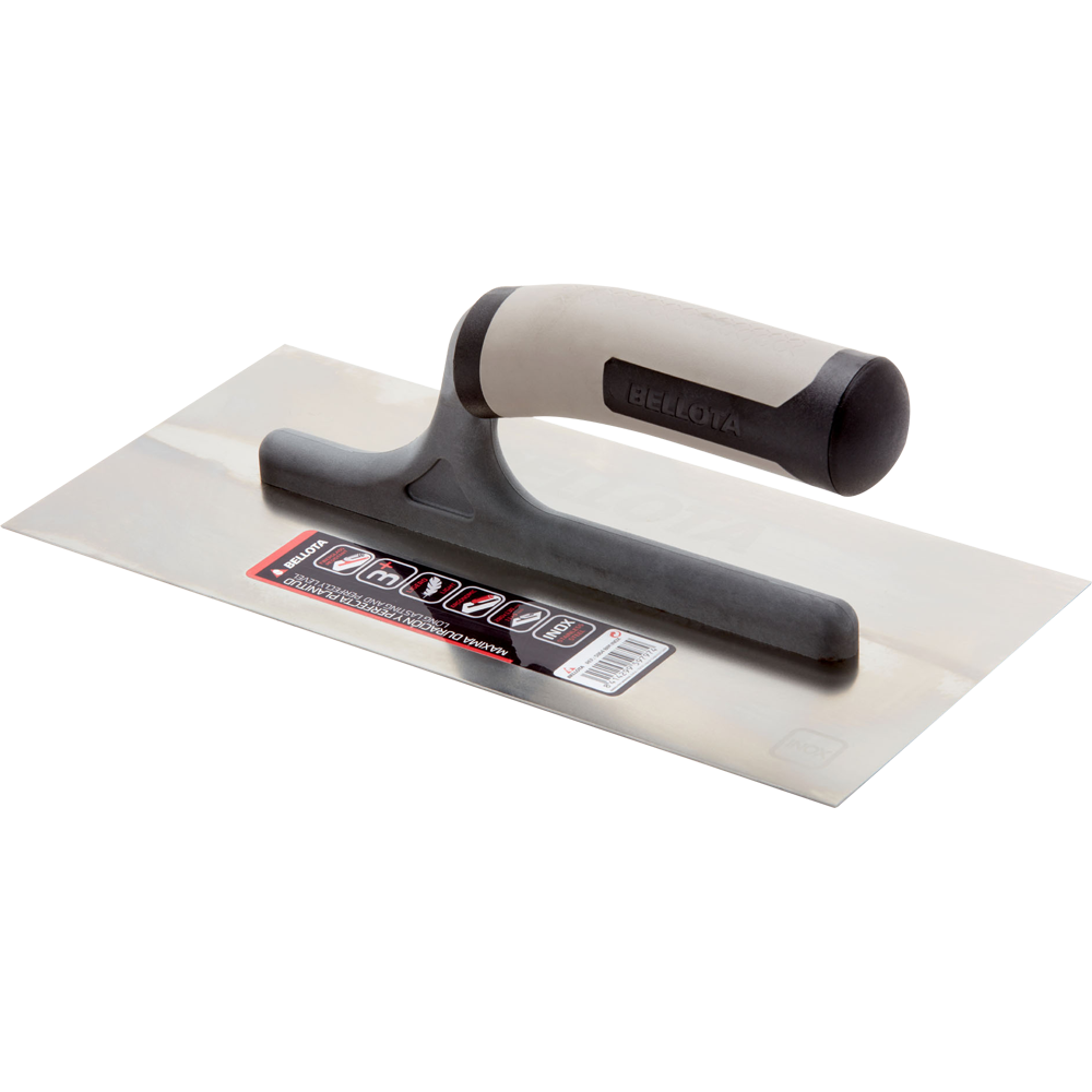 Llana recta inoxidable Bellota 5864BIMINOX con mango abierto bimaterial