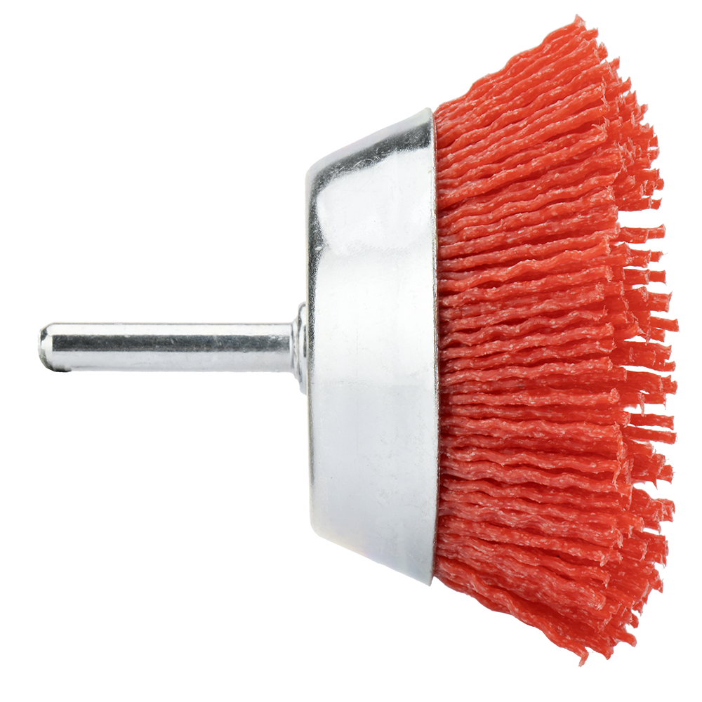 Cepillo de taza de nylon abrasivo Bellota 50826B grano 80