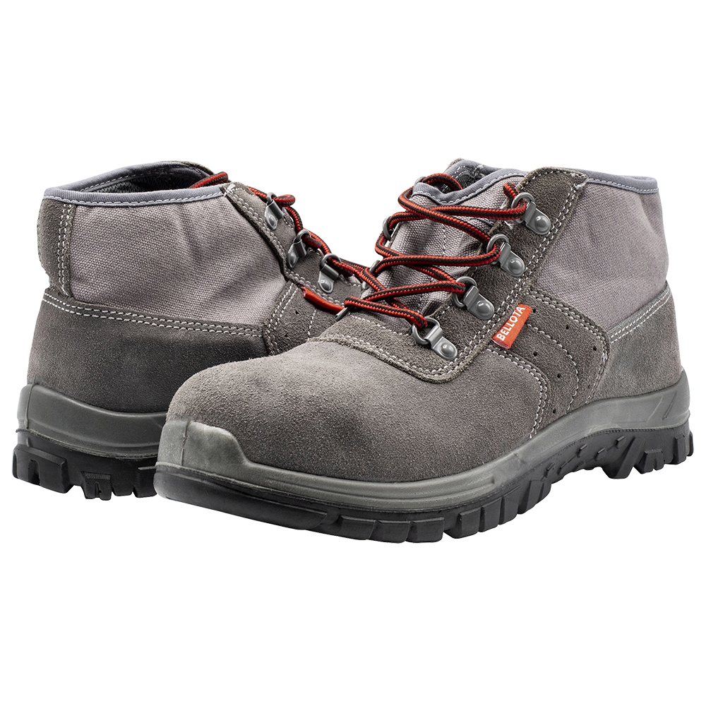 Bota de seguridad Bellota Classic 72306 S1P de serraje y lona, vista lateral