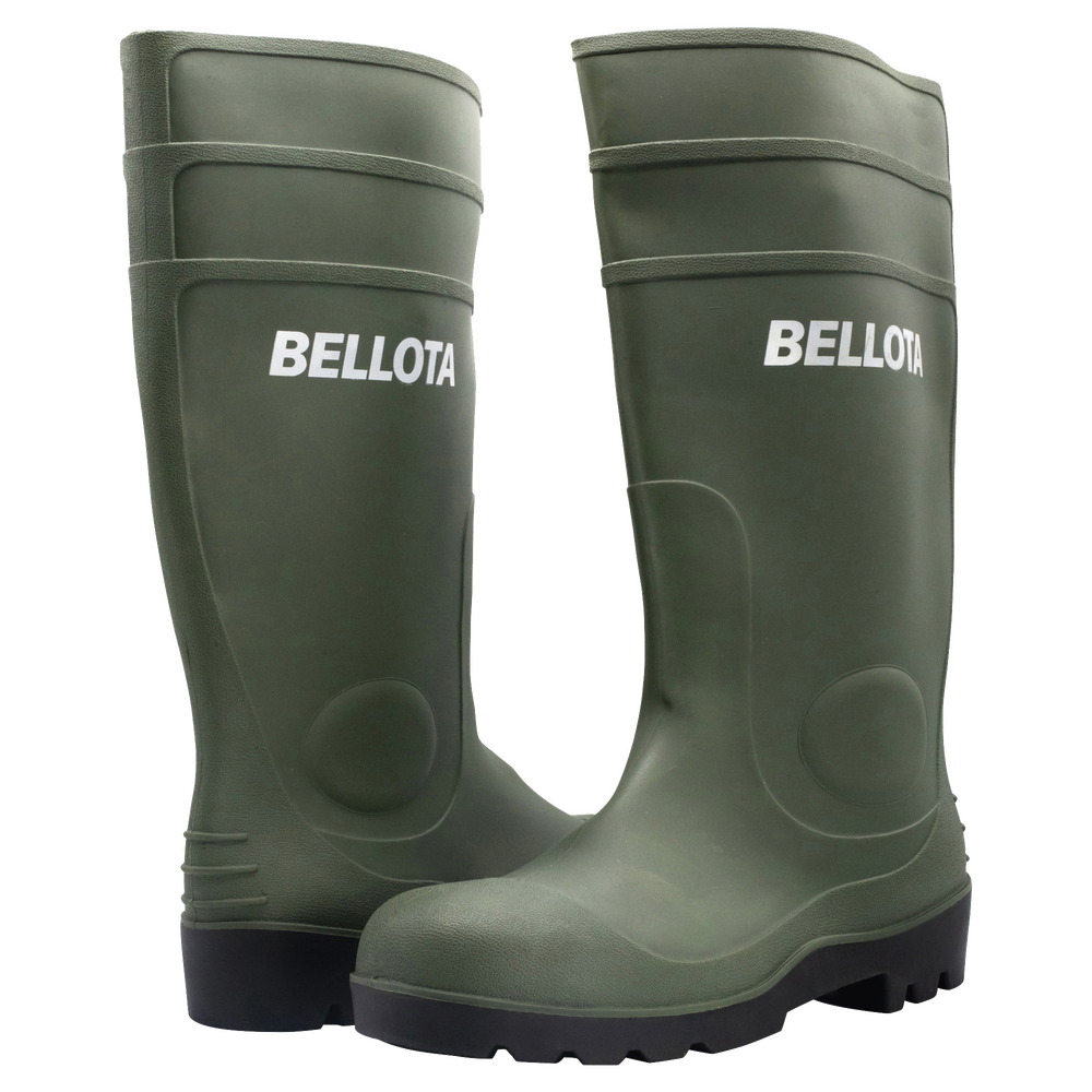 Bota de agua Bellota S5 verde con puntera de acero, otra vista