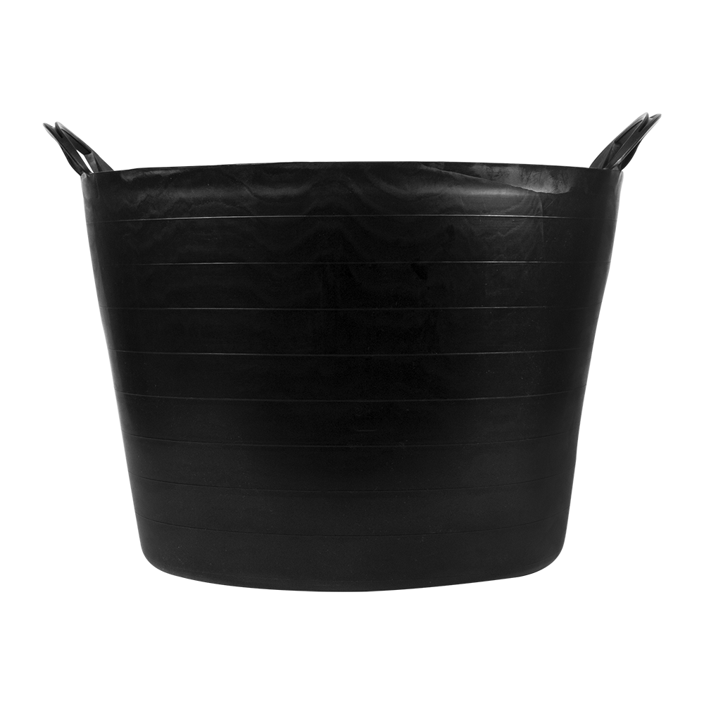 Capazo de plástico negro Bellota de 42 L con asa reforzada