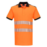 PW3 polo de alta visibilidad Cotton Comfort de manga corta Naranja/Negro - Portwest PW317