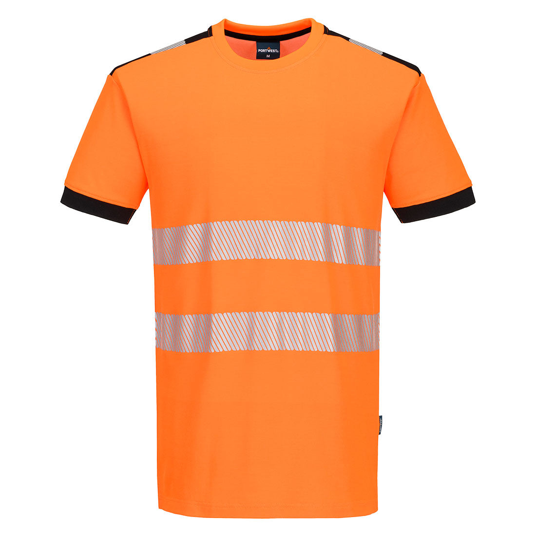 PW3 camiseta de algodón confort de alta visibilidad M/C Naranja/Negro - Portwest PW318