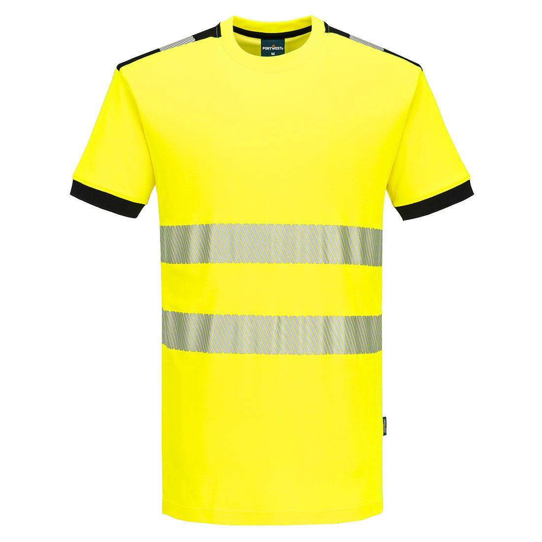PW3 camiseta de algodón confort de alta visibilidad M/C Amarillo/Negro - Portwest PW318