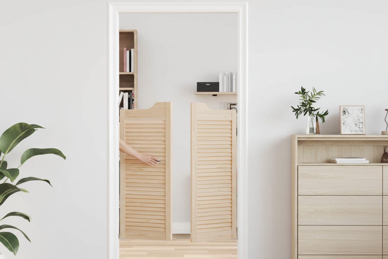 Swing doors 2 pcs Natural Solid Pine Wood 