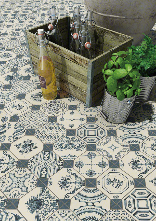 Salón con baldosa rústica decorada Piacenza Bobbio - Vetonek