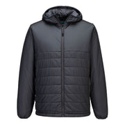 Chaqueta Baffle acolchada con capucha Professional Gris metal - Portwest S608