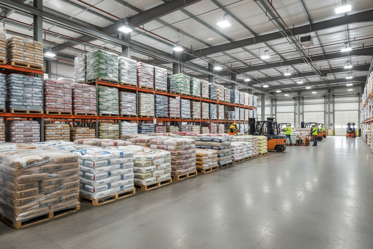 Sacos de cemento gris blanco morteros y cemento cola